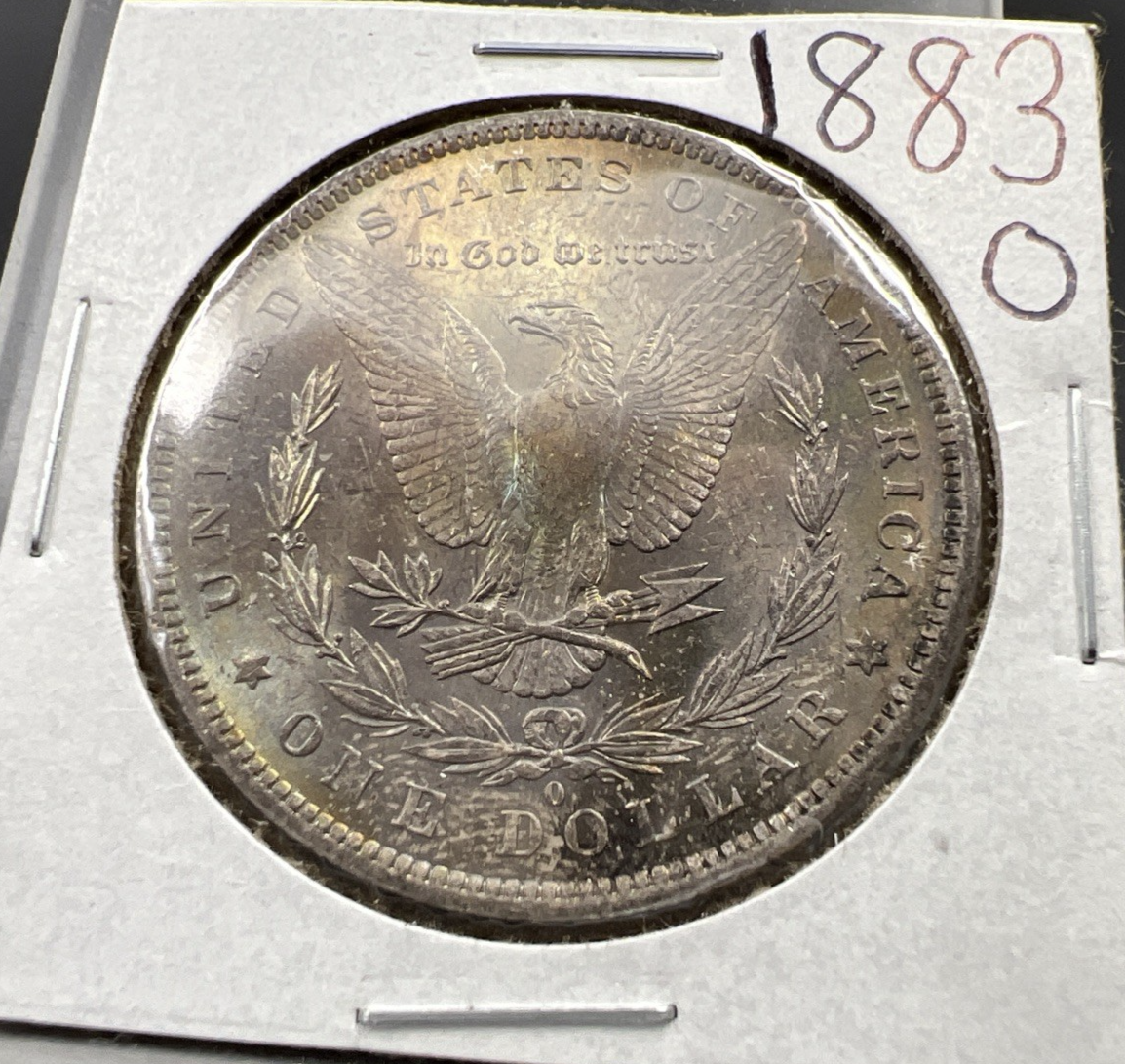 1883 O $1 Morgan Silver Dollar Coin CH BU Nice Toning Toner Reverse