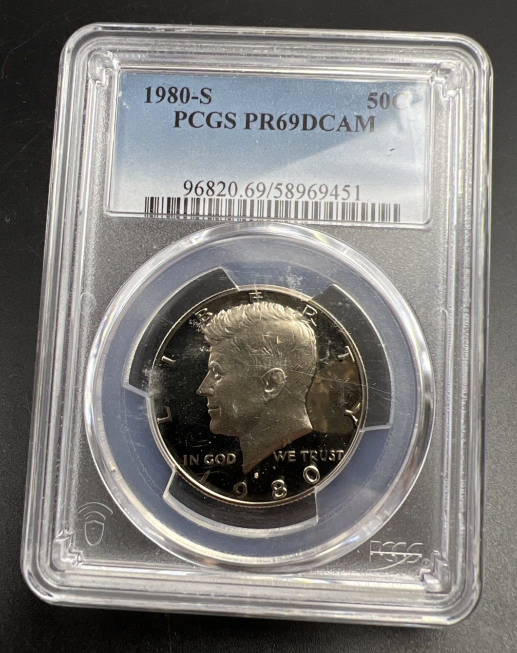 1980 S 50c Kennedy Proof 50c Half Dollar PCGS PR69 DCAM Used Holder