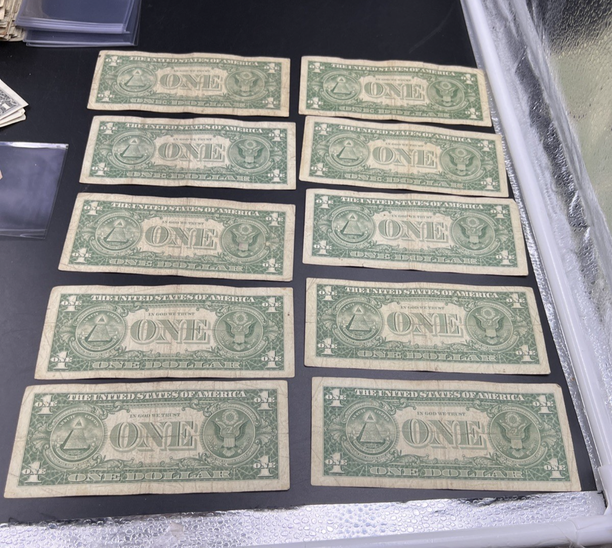 Lot of 10 1957 $1 One Dollar Silver Certificate Blue Seal Notes G / VG #937