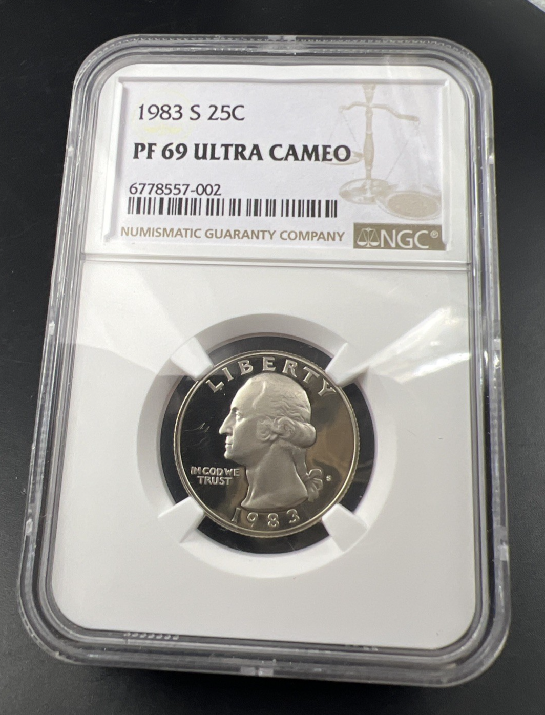 1983 S 25c Washington Proof Copper Nickel Clad Quarter Coin NGC PF69 UCAM #002