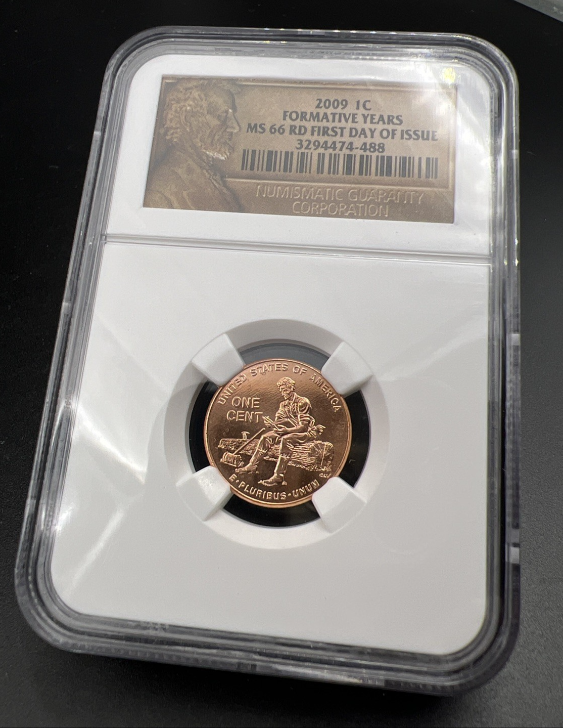 2009 1c Lincoln Formative Years Commemorative Cent Coin MS66 NGC #488
