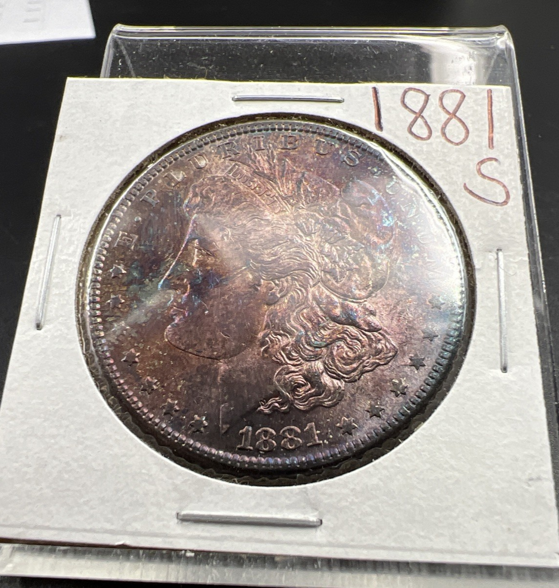 1881 S $1 Morgan Silver Dollar Coin BU Unc Nice Obverse Toning Toner