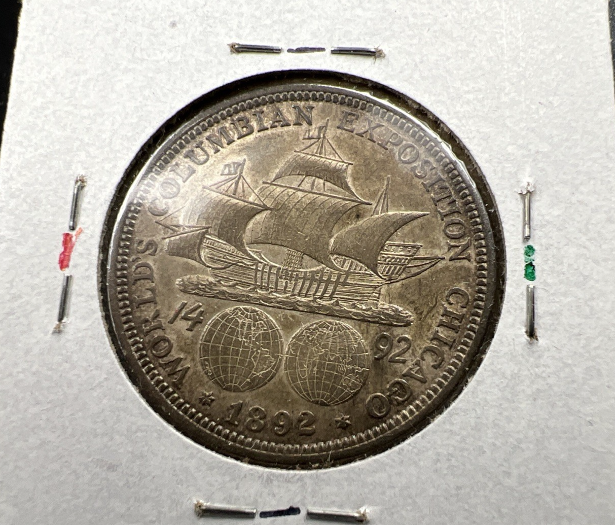 1892 US Christopher Columbian Columbus SILVER Half Dollar Choice XF EF / AU