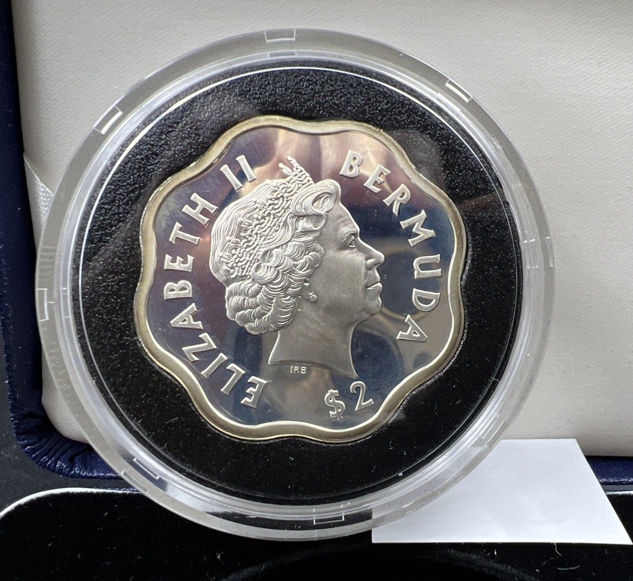2000 Bermuda Sterling Silver Proof Millenium 2 Dollars Coin Sailing Ship BOX COA