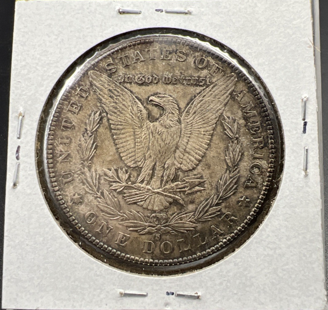 1881 S $1 Morgan Silver Dollar Coin CH BU Neat Toning Dark Toner