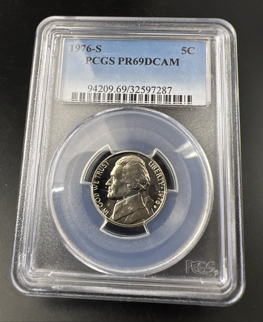 1976 S 5c Jefferson Proof Nickel Coin PR69 DCAM PCGS #287