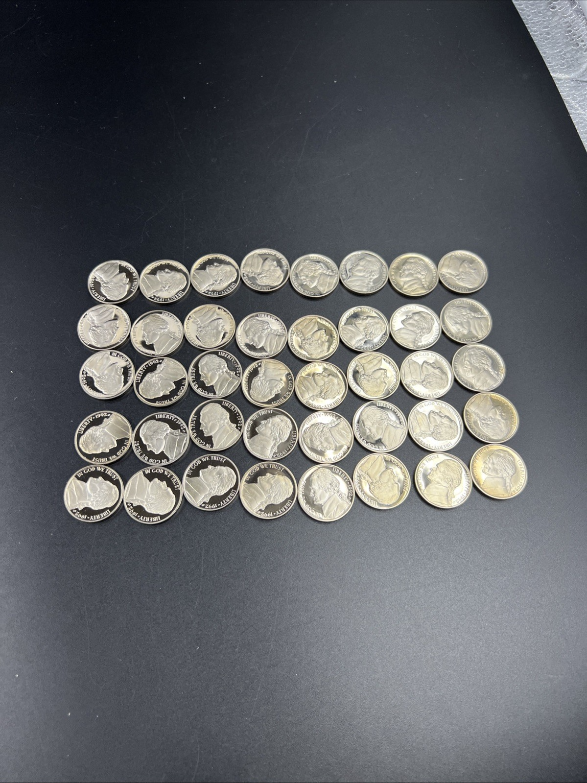 1992 S 5c Proof Jefferson Nickel 40 Coin Roll Choice Proof