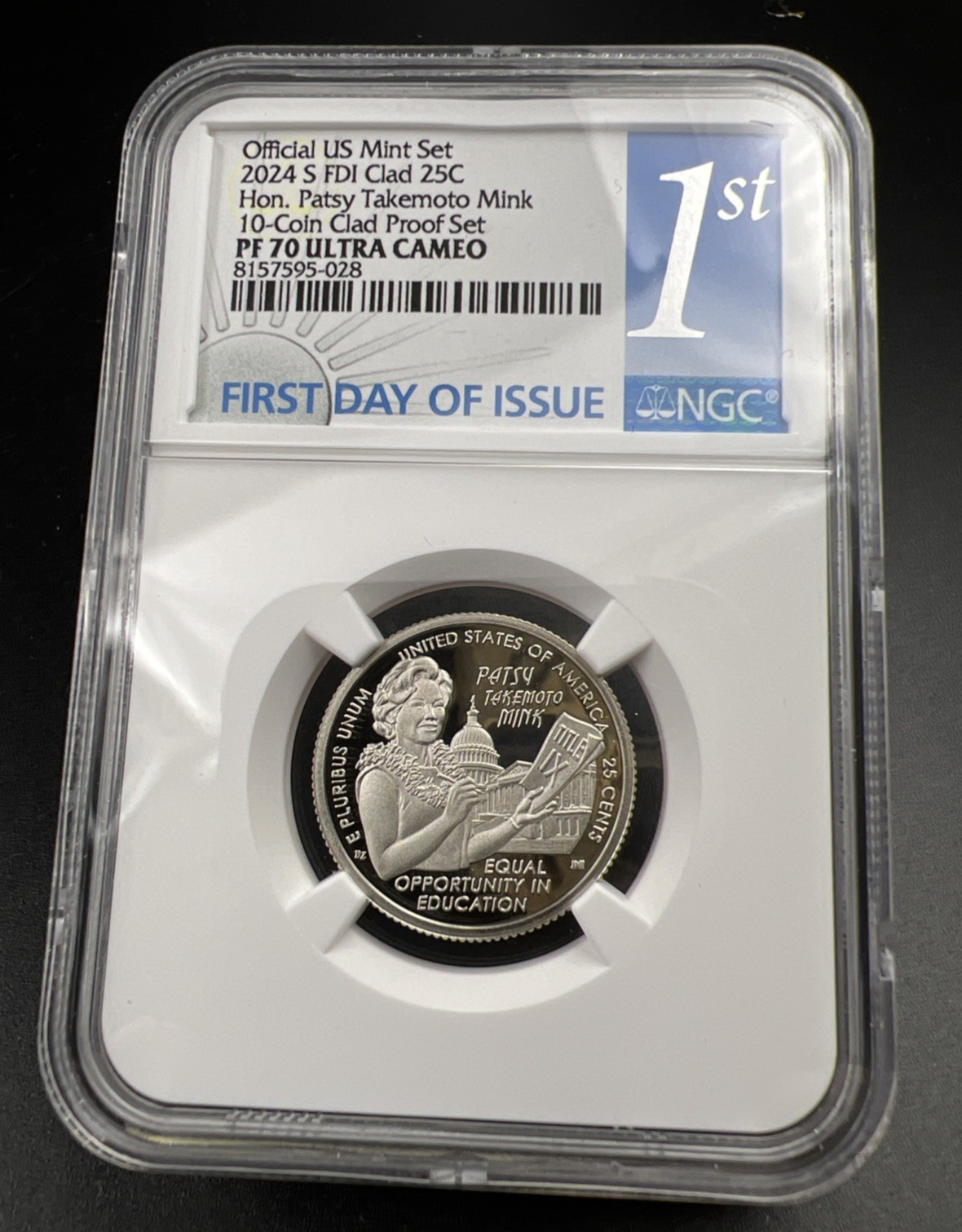 2024 S 25c Patsy Takemoto Mink Womens Quarter PF70 NGC UCAM