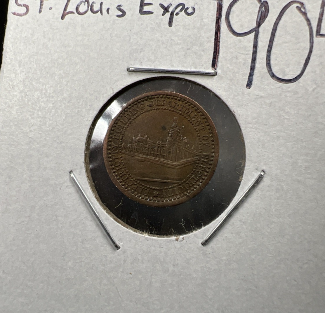 1904 St Louis Expo Electricity Medal H-30 CH VF Circ