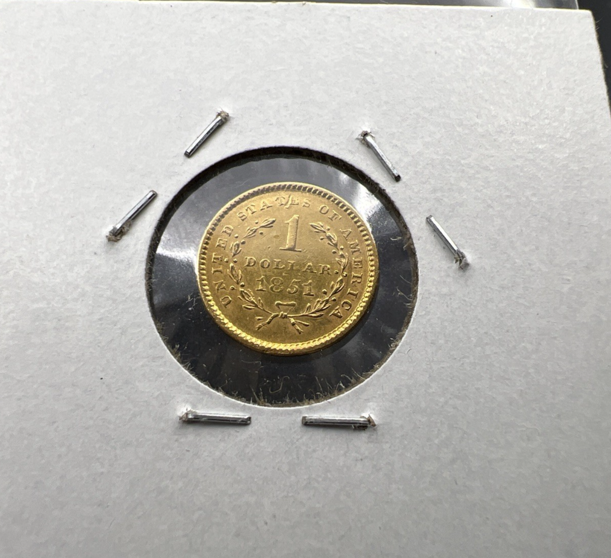 1851 Liberty Head Type I Gold Dollar $1 AU About UNC Circulated SK#a
