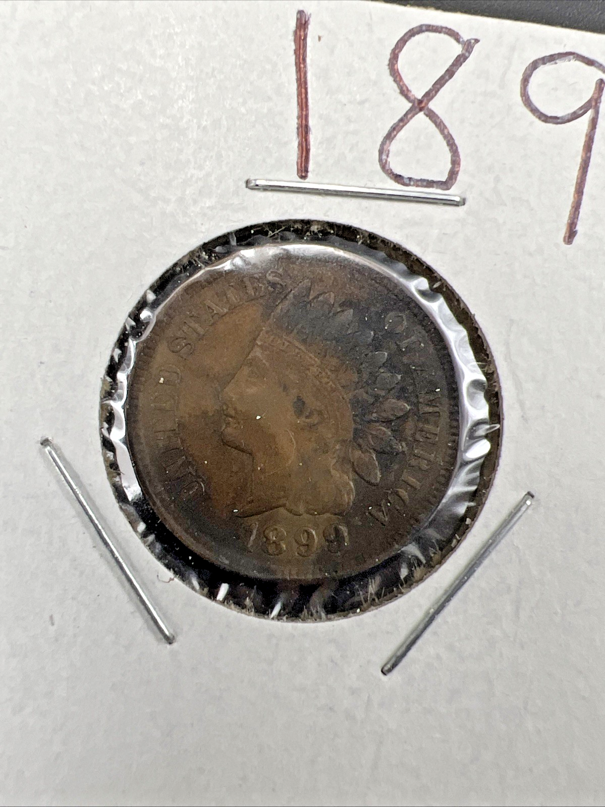 Indian 1c Collector's Lot 1899 VF Details & 1886 VG Type 1 Cent Coins SK#a