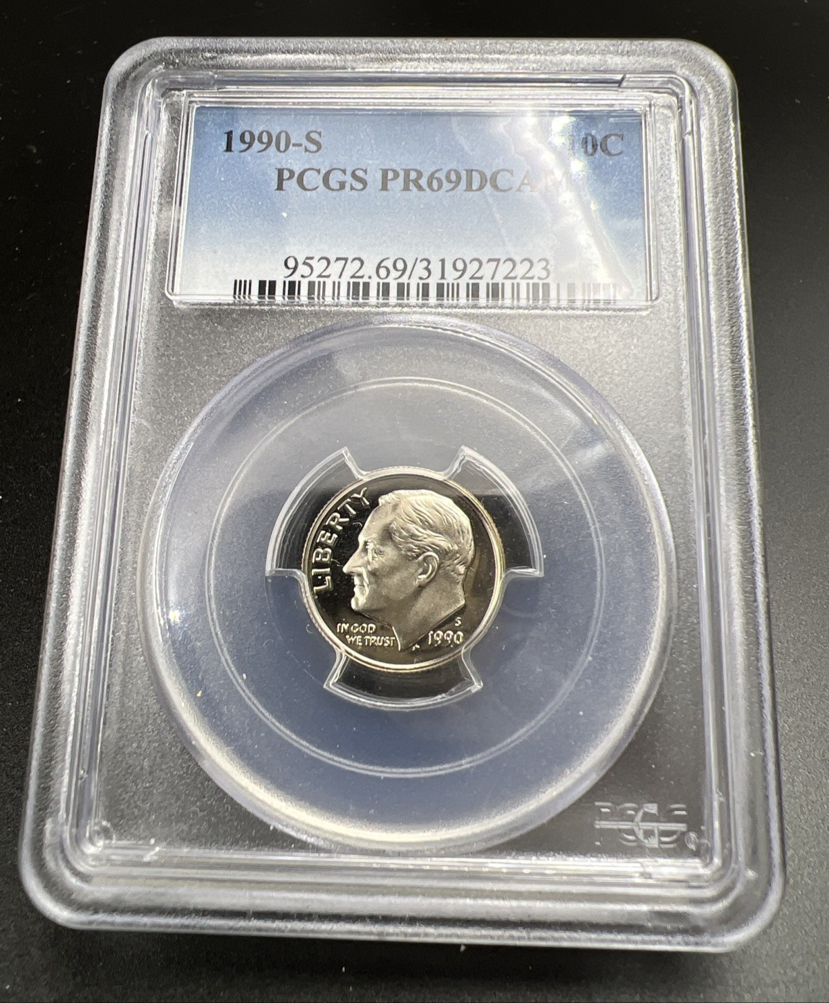 1990 S 10c Roosevelt Copper Nickel Dime Coin PR69 DCAM Proof #223