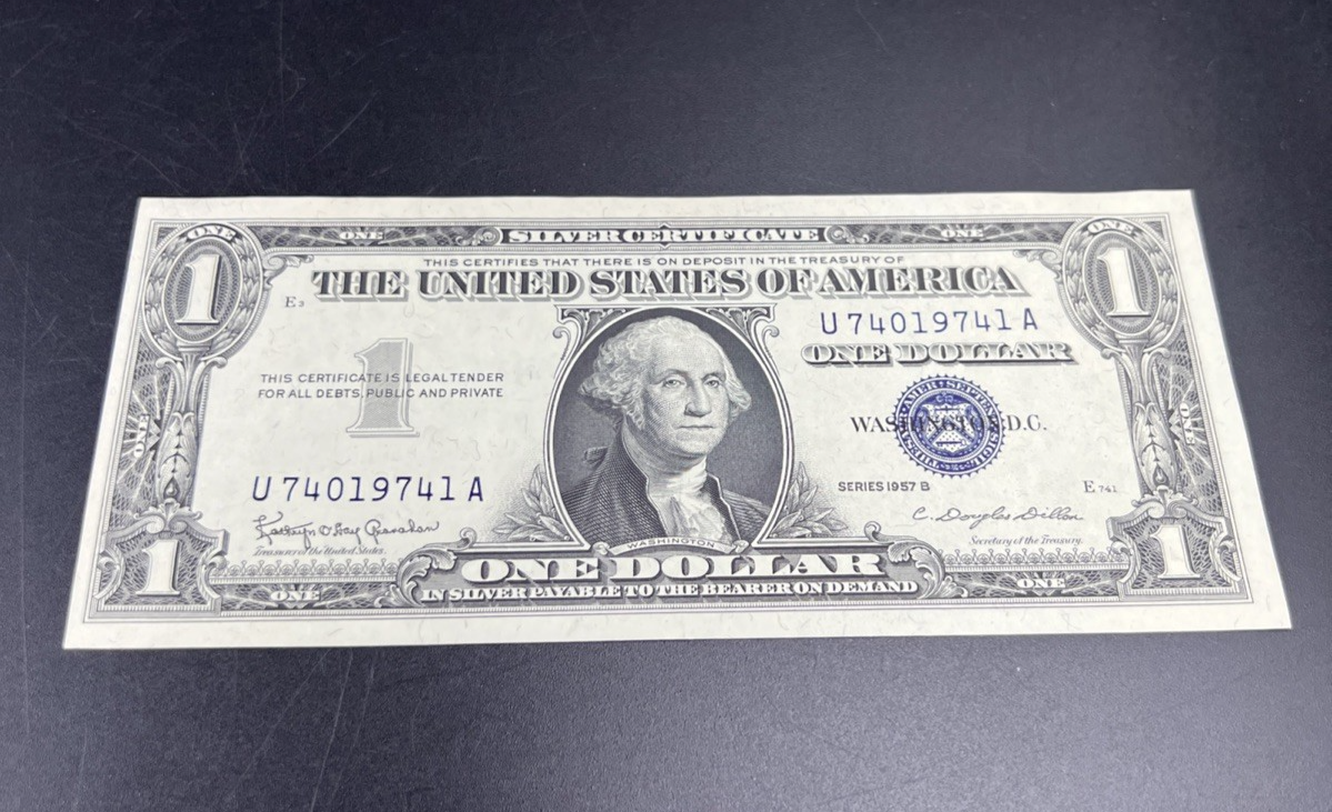 1957 A $1 One Dollar US Silver Certificate CH AU Neat Serial Number #41