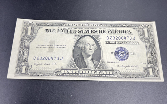 1935 G $1 One Dollar US Silver Certificate XF EF Extra Fine Circ #73