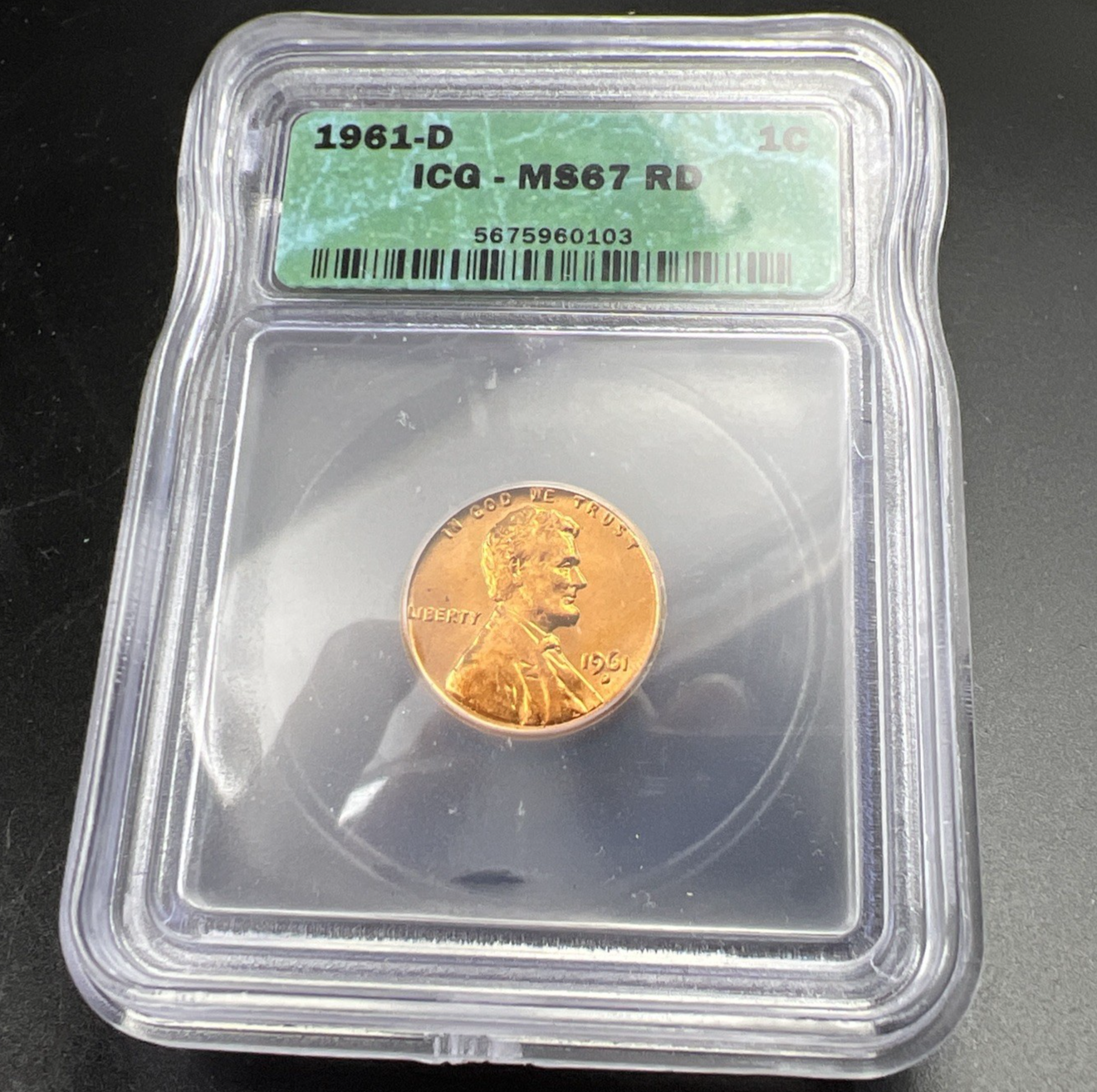 1961 D Lincoln Memorial Cent Penny Coin ICG MS67 #103