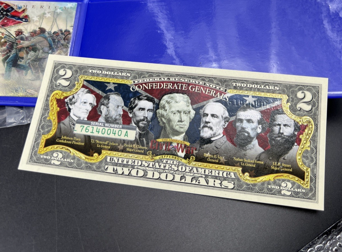 Civil War Generals Colorized 2017 A 2 Two Dollar Federal Reserve Note Unc #40