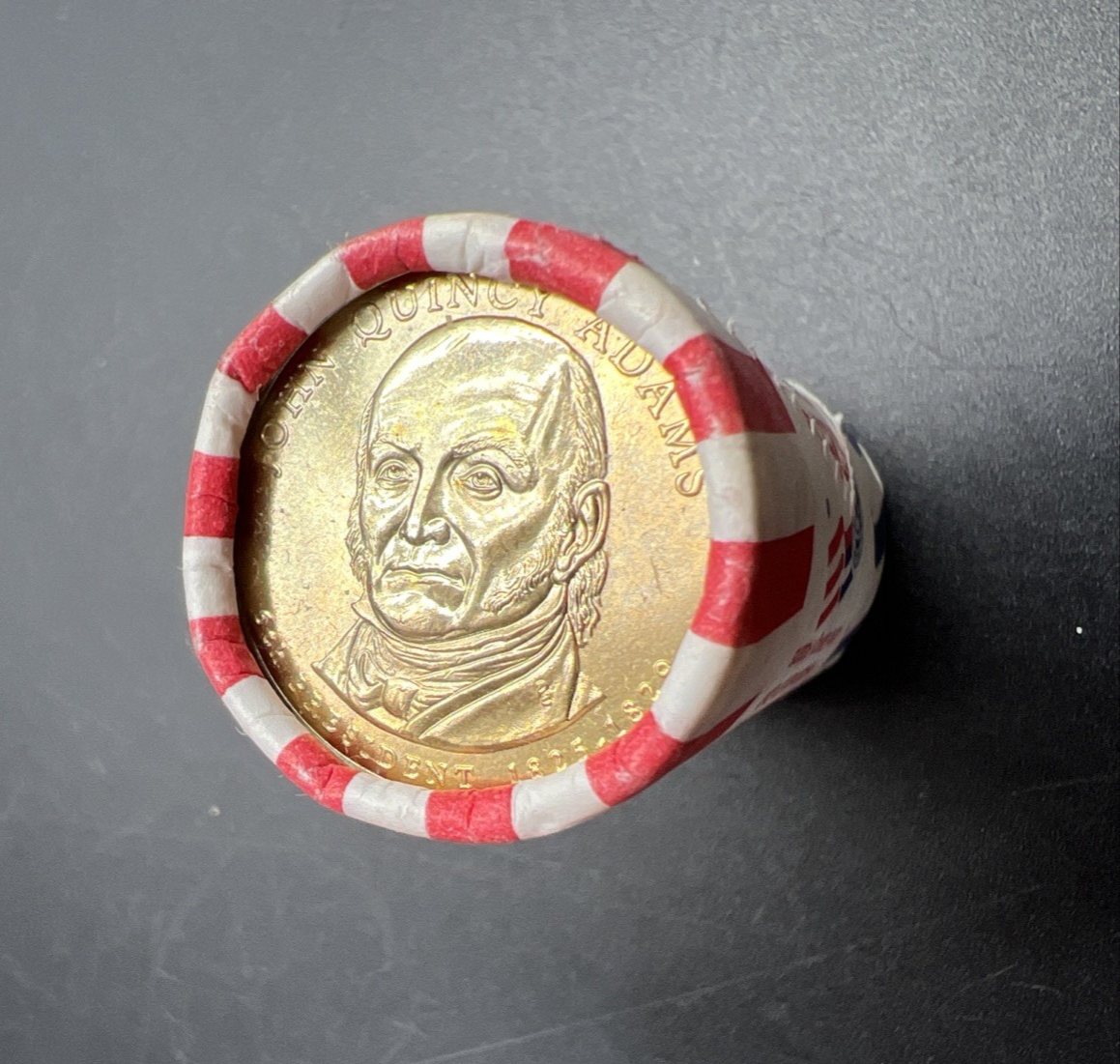 2008 P John Quincy Adams Presidential Dollar US Mint BU Roll 25 Coins
