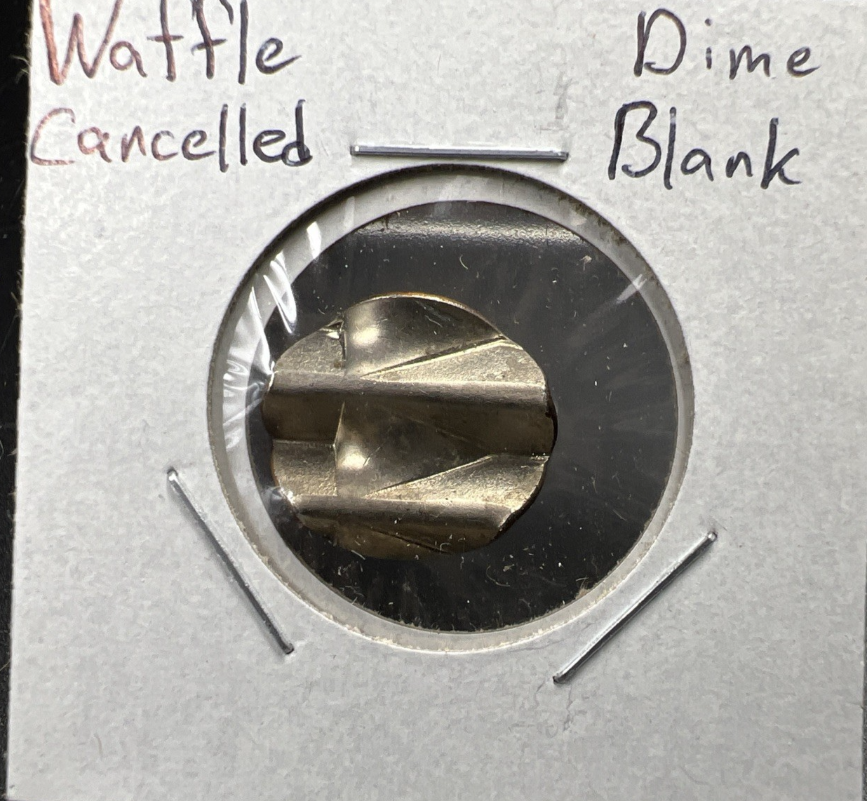 Waffled Cancelled Blank 10c Roosevelt Dime Coin SK#a