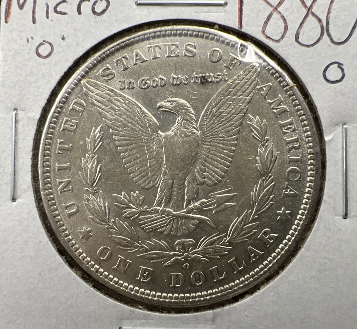 1880 O Micro o $1 Morgan Silver Dollar Coin AU About UNC #a