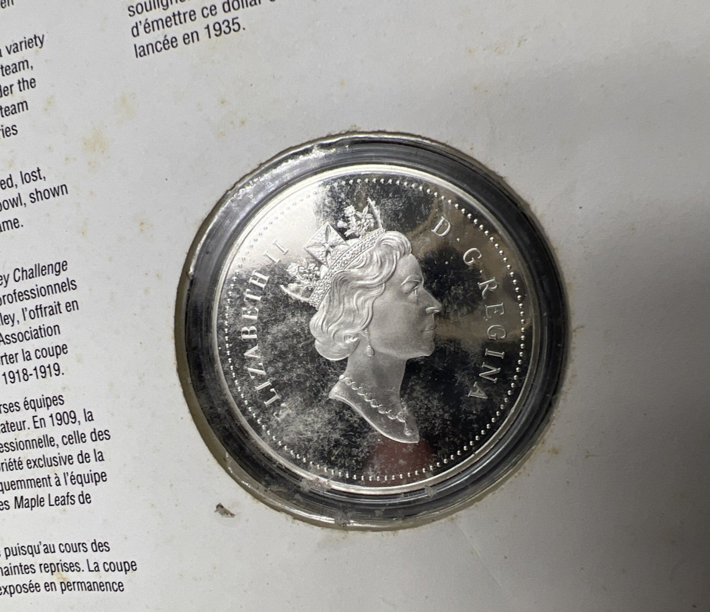 1993 Stanley Cup NHL Hockey Canada Commemorative Proof Silver Dollar in Envelope