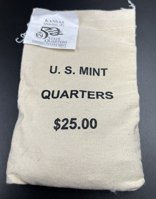 U.S. Mint Bag of 100 2005 P 25c Kansas State Statehood Quarters BU UNC