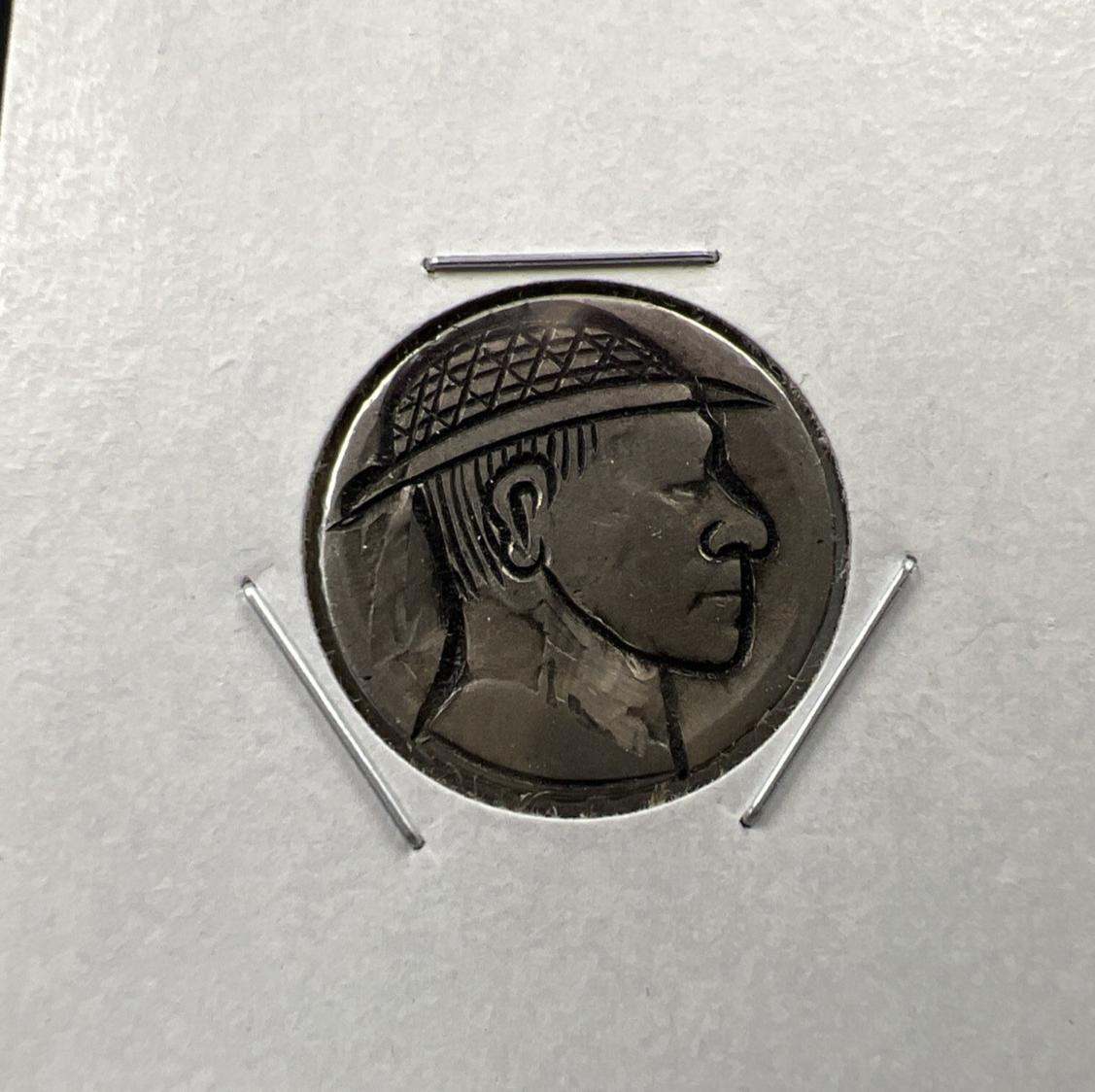 Hobo Buffalo Nickel Coin Modern Carving SKU#F6