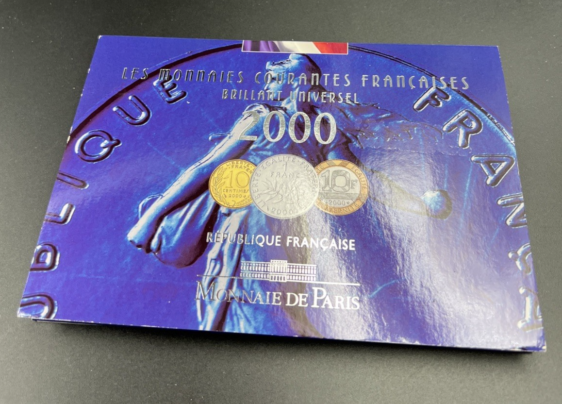 2000 France Monnaie de Paris 10 Piece Coin Mint Uncirculated Set in Folder