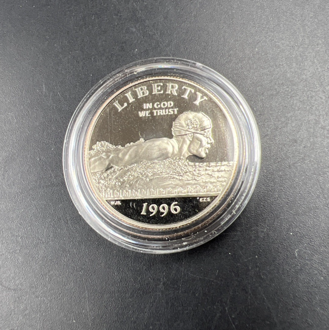 1996 Atlanta Olympics Swimmer 50c Commemorative Copper Nickel Half Dollar Proof