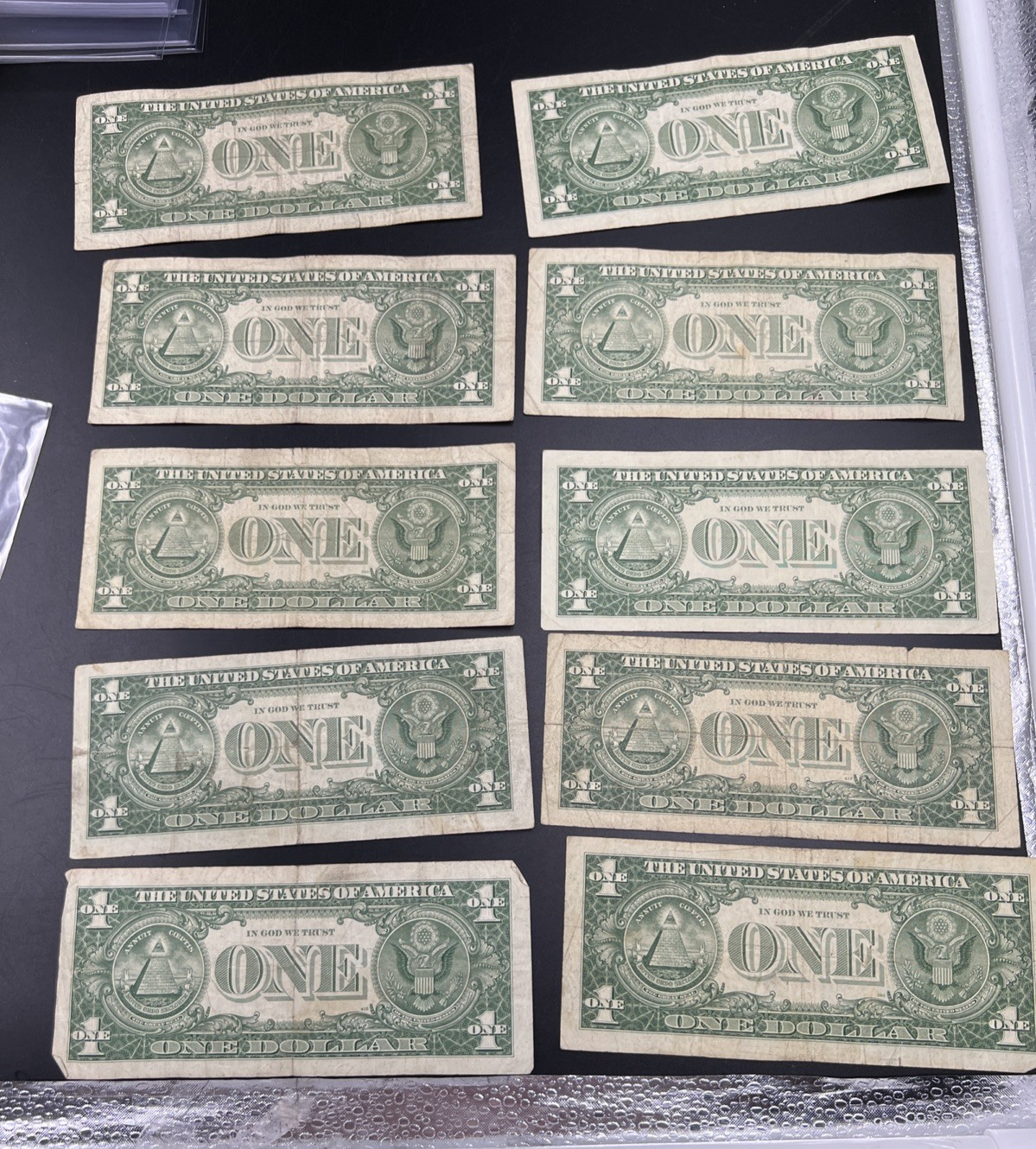 Lot of 10 1957 $1 One Dollar Silver Certificate Blue Seal Notes G / VG #138