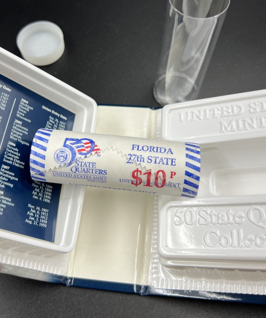 US Mint Certified 2004 P Florida State Statehood Quarter Roll BU UNC