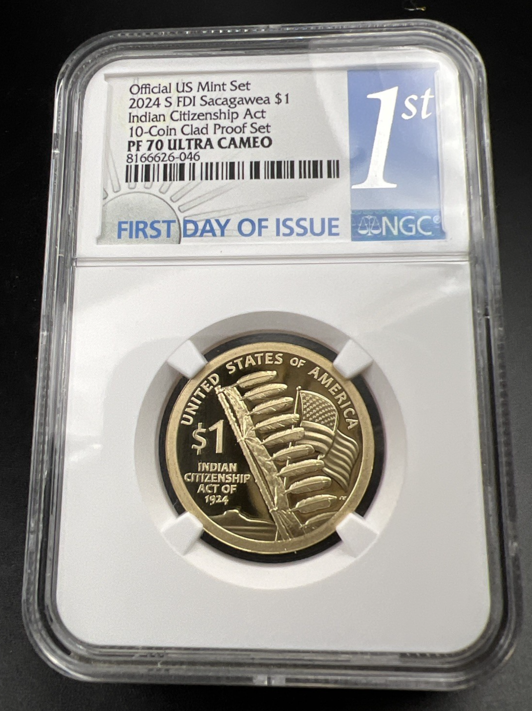 2024 S $1 Indian Citizenship Act Native Dollar Coin PF70 NGC