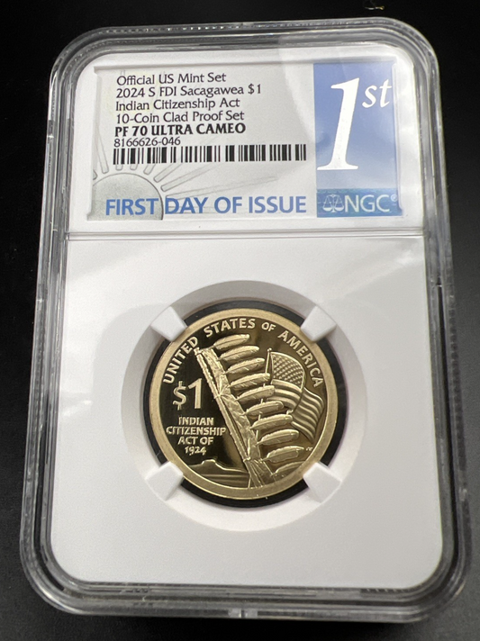 2024 S $1 Indian Citizenship Act Native Dollar Coin PF70 NGC
