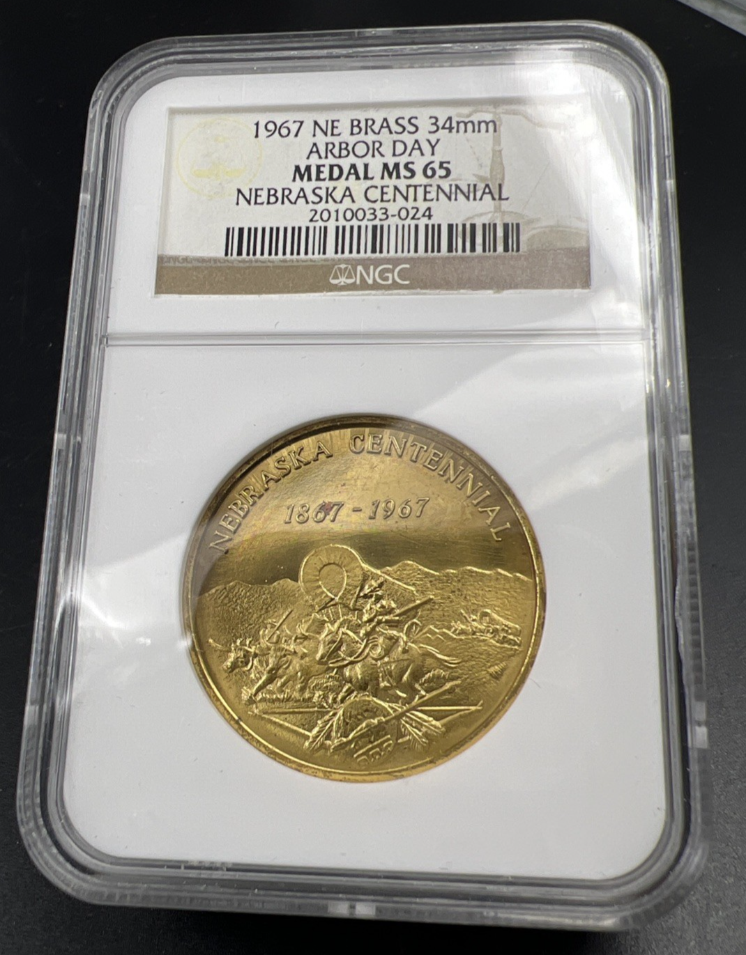 1967 Nebraska Centennial Arbor Day Medal NGC MS65 Gem BU