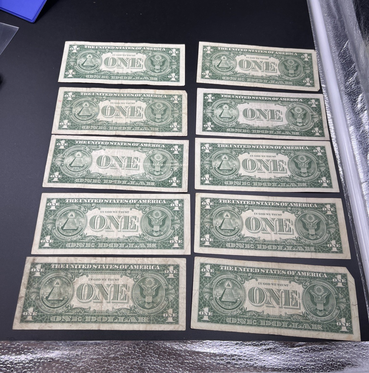 Lot of 10 1957 / 1935 $1 One Dollar Silver Certificate Blue Seal Notes VG + #783