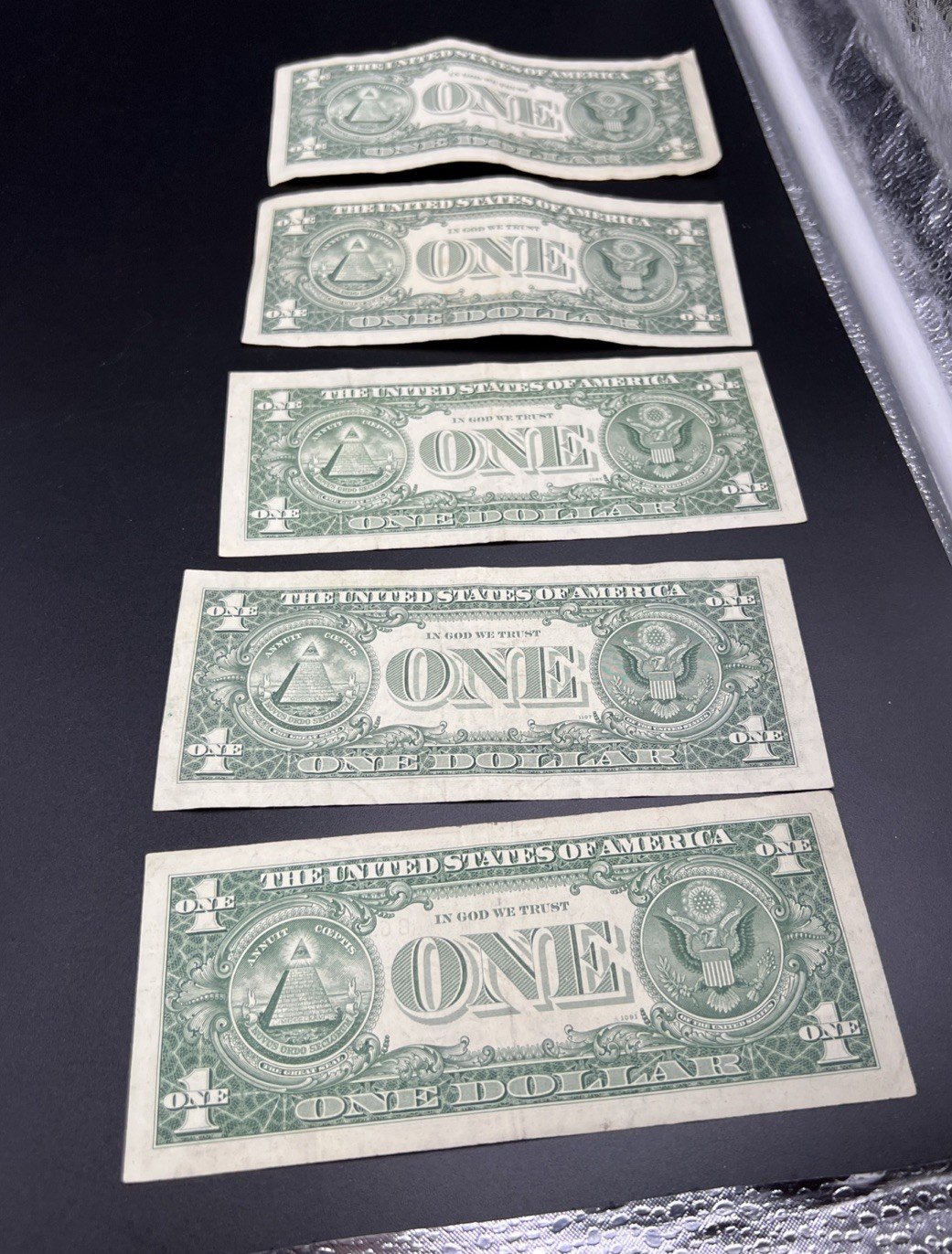 Lot of 5 1963 B $1 Barr FRN Federal Reserve Notes One Dollar Bills VG + #660