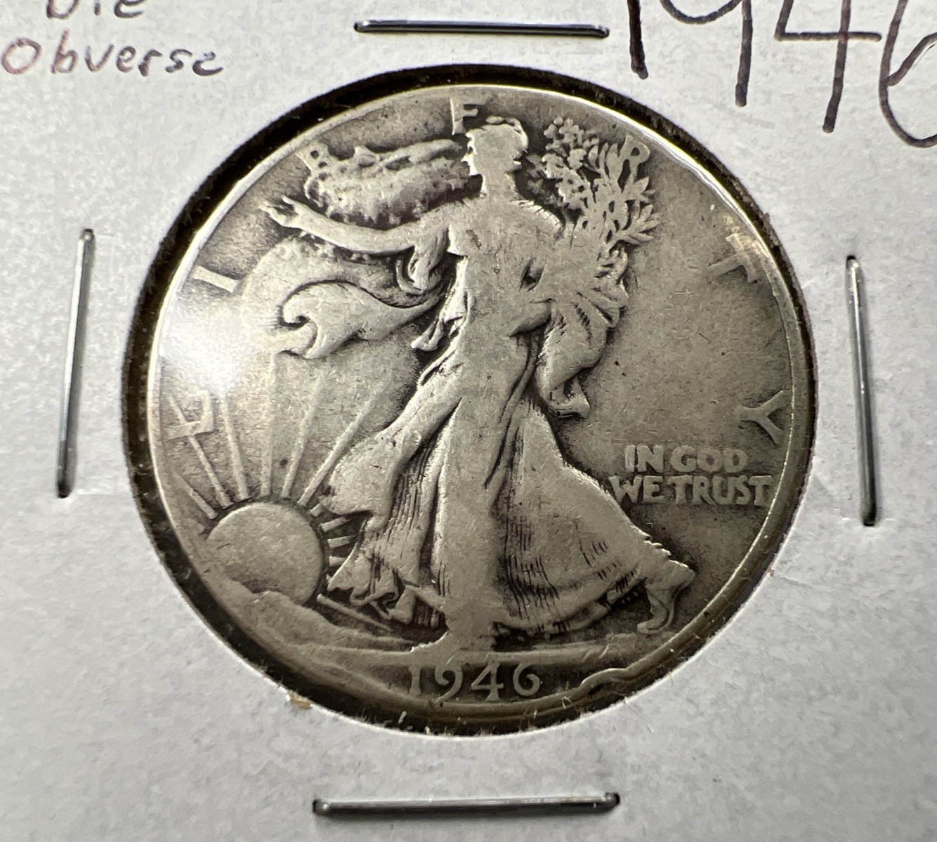1946 50c Walking Liberty Silver Half Dollar Coin G / VG Details DDO Double Die