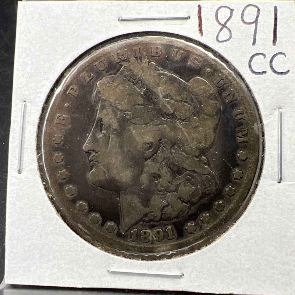 1891 CC Morgan Silver Dollar Coin VG Very Good Circulated