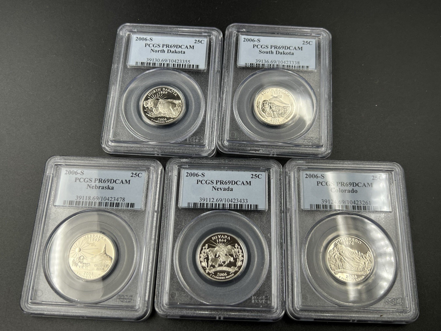 2006 S Complete 5 Coin CLAD Proof Quarter Set PCGS Graded PR69 DCAM