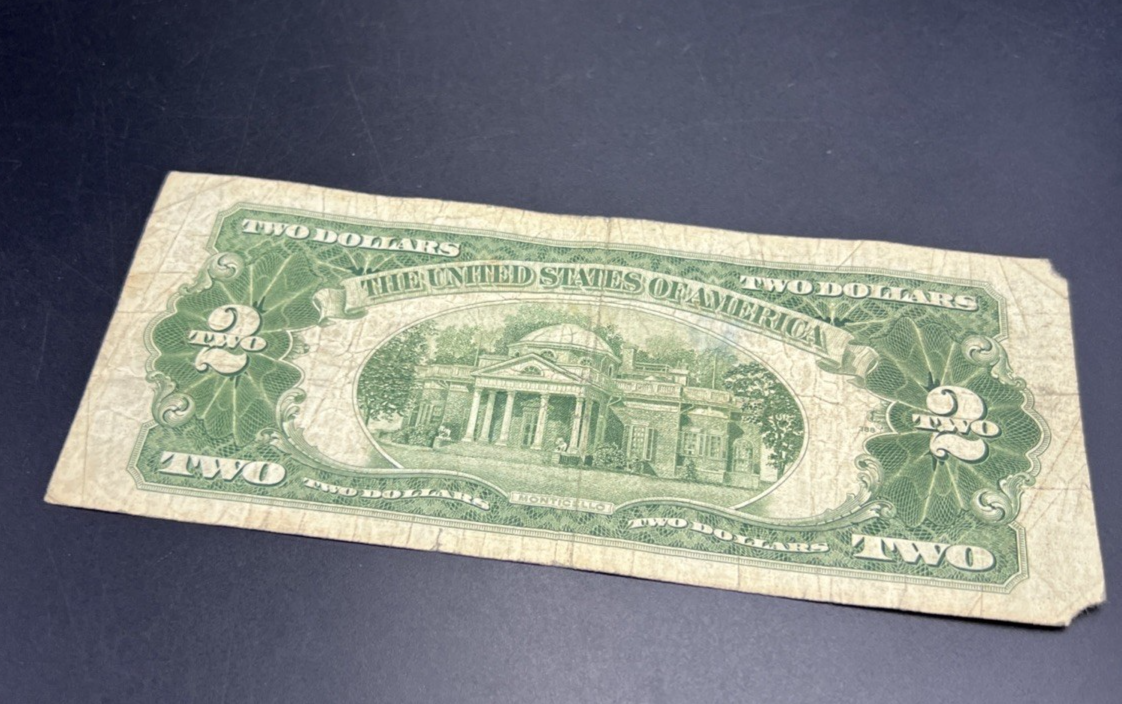 1928 G $2 Two Dollar Legal Tender United States Red Seal Note Very Circ #3001