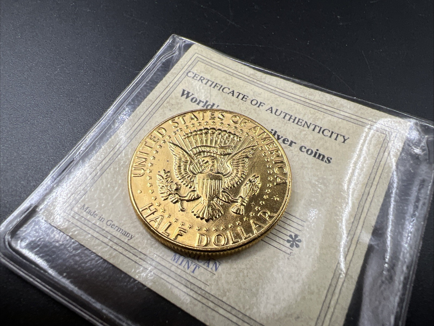 Plated 1969 D 40% Silver Kennedy Half Dollar Coin