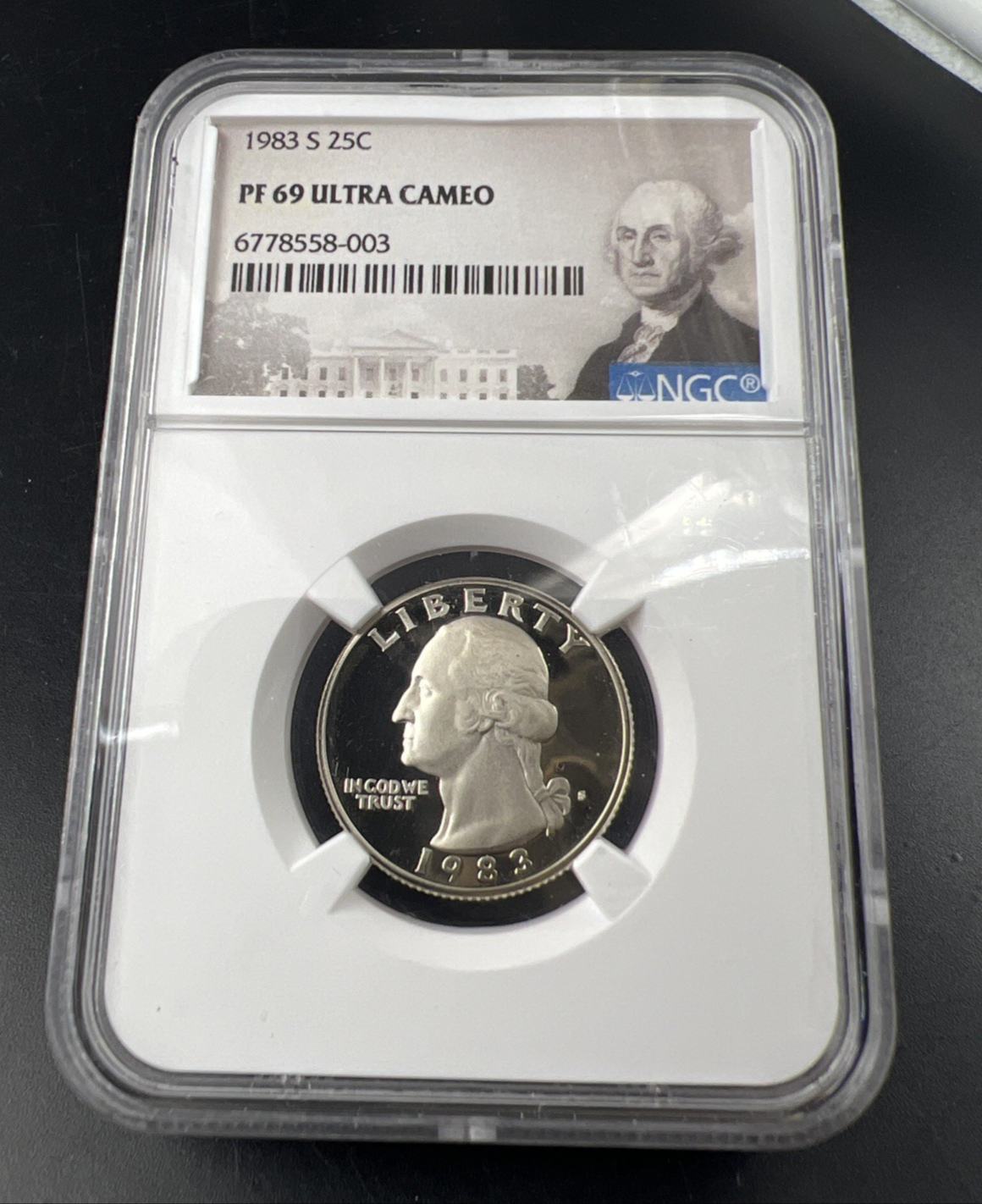 1983 S 25c Washington Proof Copper Nickel Clad Quarter Coin NGC PF69 UCAM #003