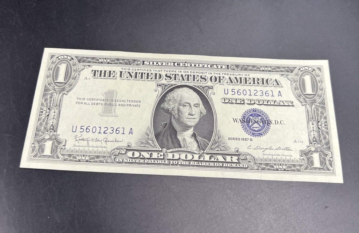 1957 B $1 One Dollar US Silver Certificate UNC Uncirculated #361