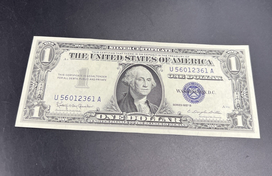 1957 B $1 One Dollar US Silver Certificate UNC Uncirculated #361