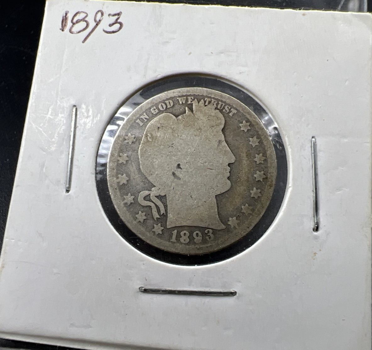 1893 P 25c Barber Silver Quarter Coin AG Circulated SKU#A