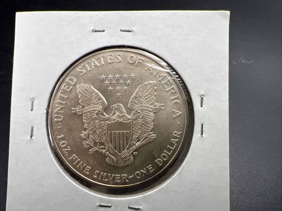 1995 1 Oz ASE American Silver Eagle Coin BU UNC Neat Toning Toner