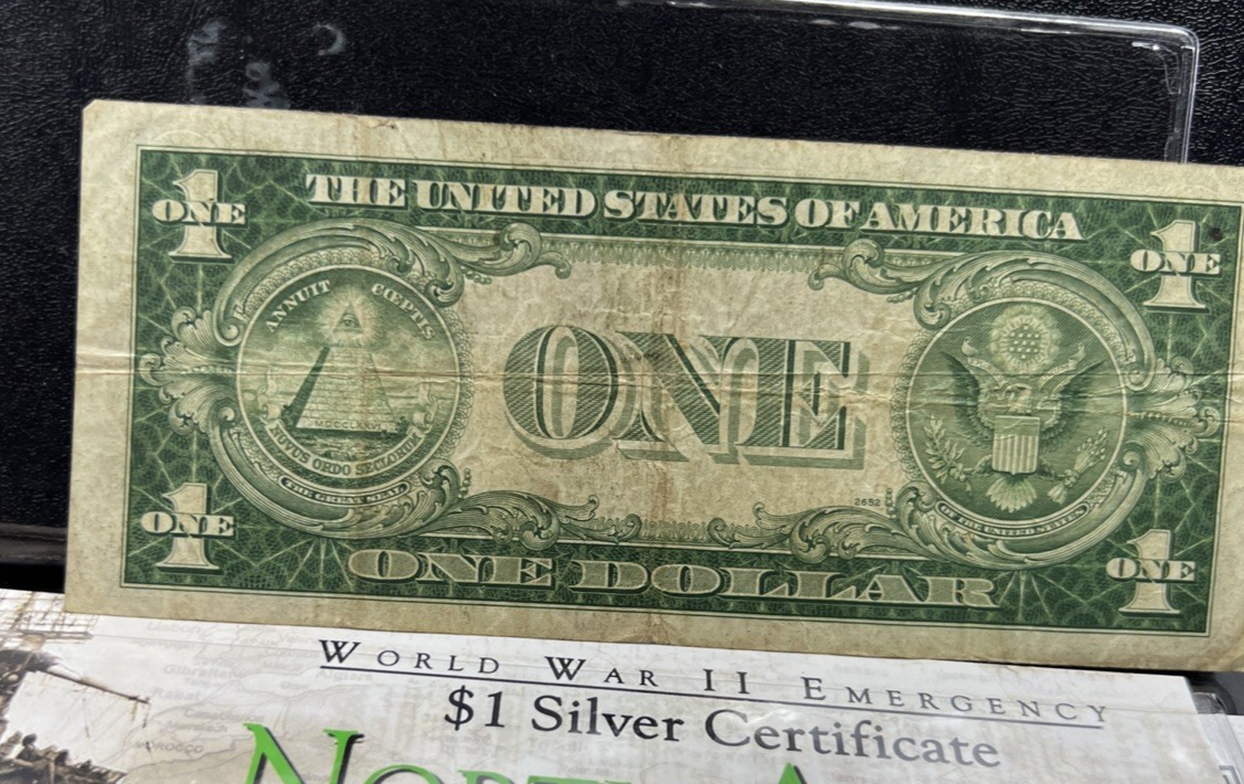 1935 A $1 North Africa Yellow Seal Silver Certificate CH VG Very Good Circ #288