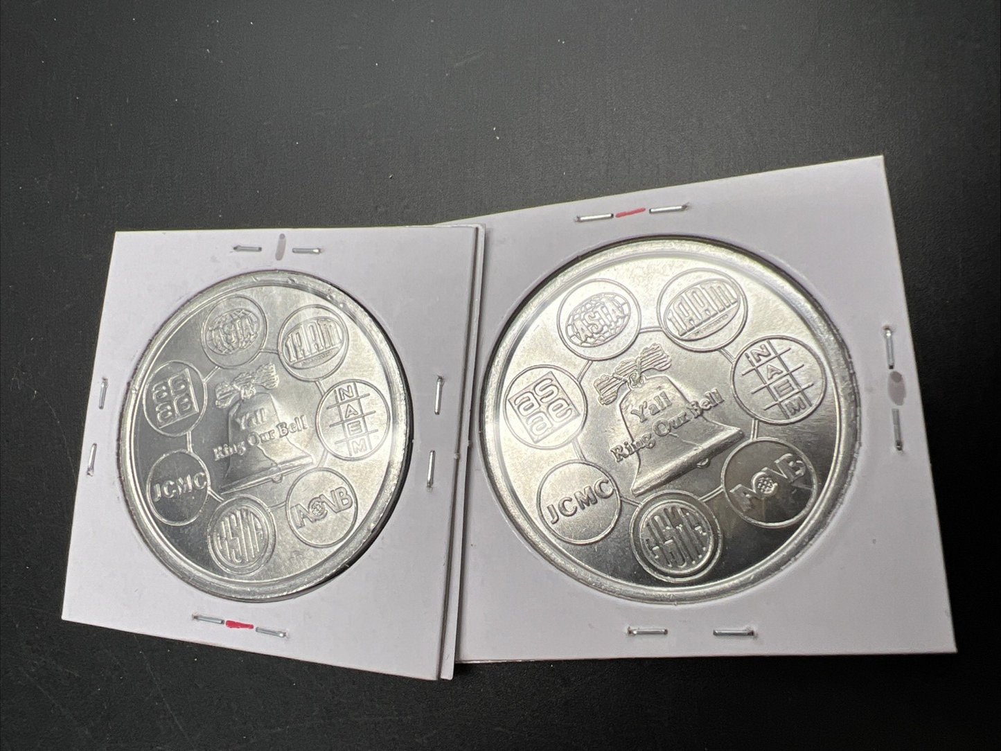 Lot of 2 1976 Riverside Casino Independence Ring Our Bell Tokens Gem UNC