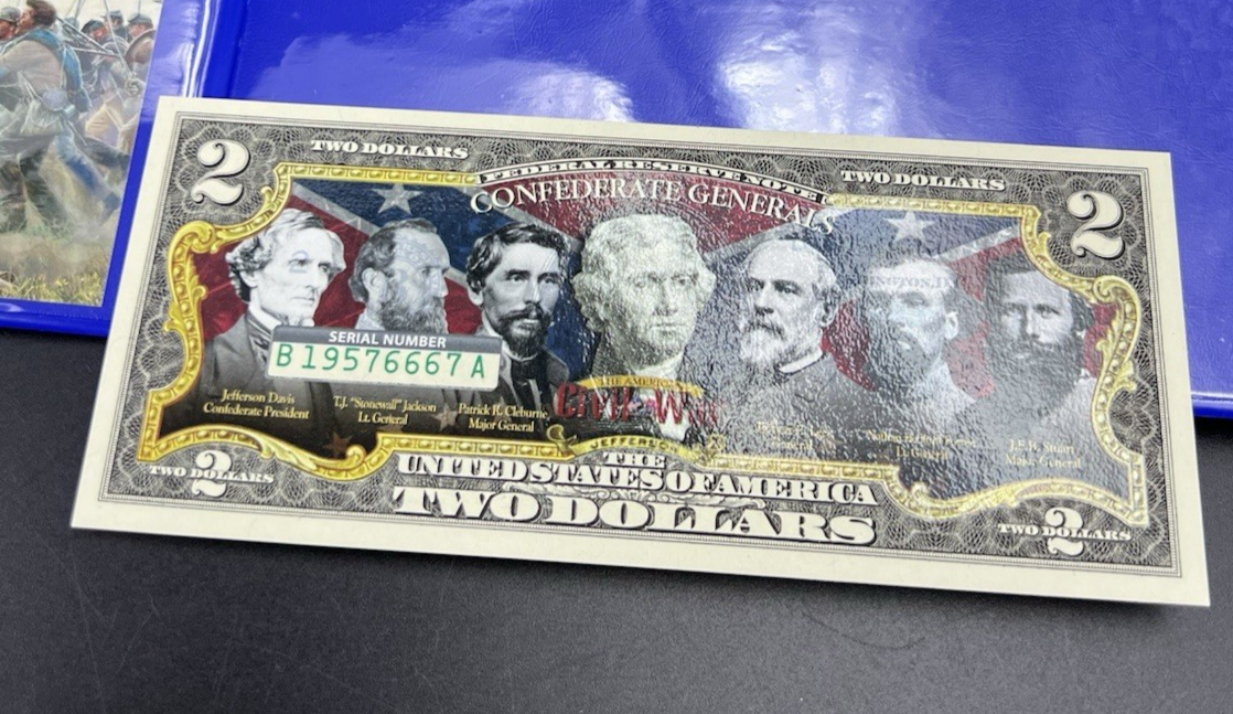 Civil War Generals Colorized 2017 A 2 Two Dollar Federal Reserve Note Unc #6667