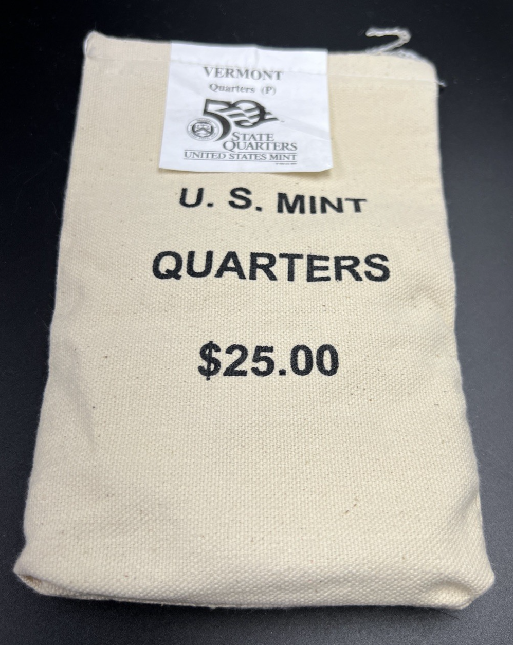 U.S. Mint Bag of 100 2001 P 25c Vermont State Statehood Quarter Coins BU UNC