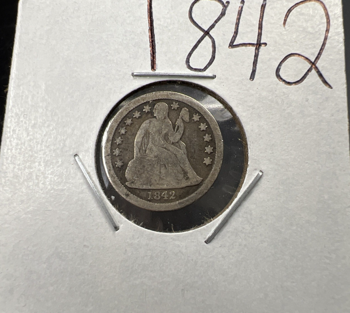 1842 10c Liberty Seated Silver Dime Coin CH VG Very Good Circ